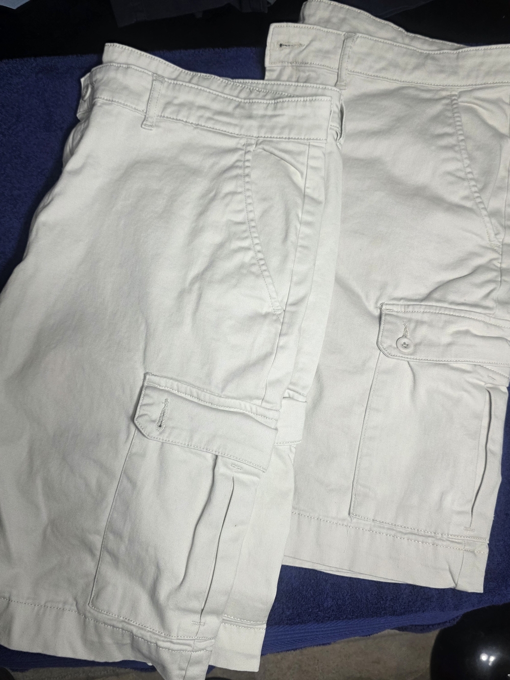 2 Pairs - St. John's Bay W40 Cream Men's Cargo Shorts